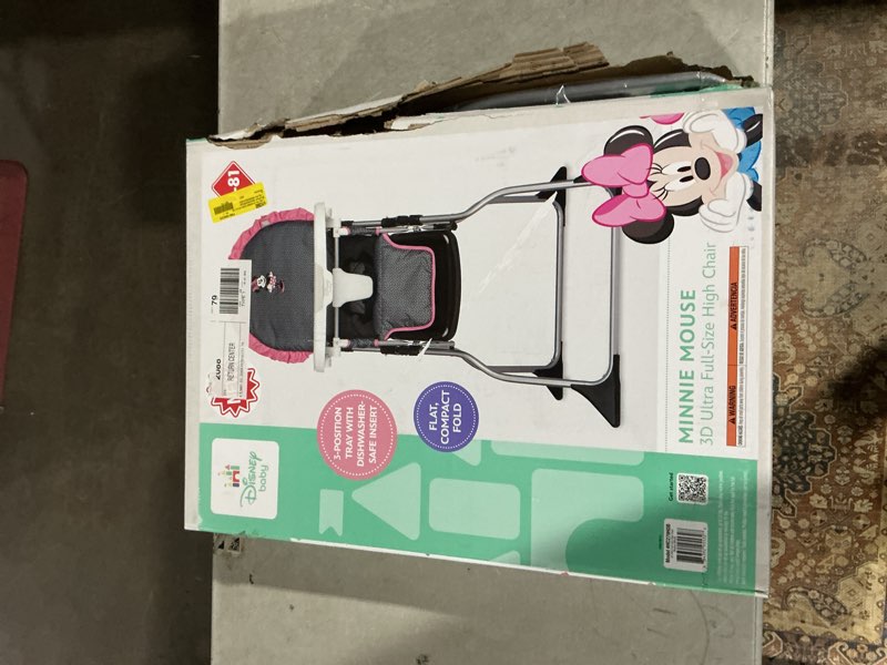 Condition photo showing Good Condition for disney baby minnie mouse foldable highchair for baby, simple fold high chair with 3-position tray, garden delight