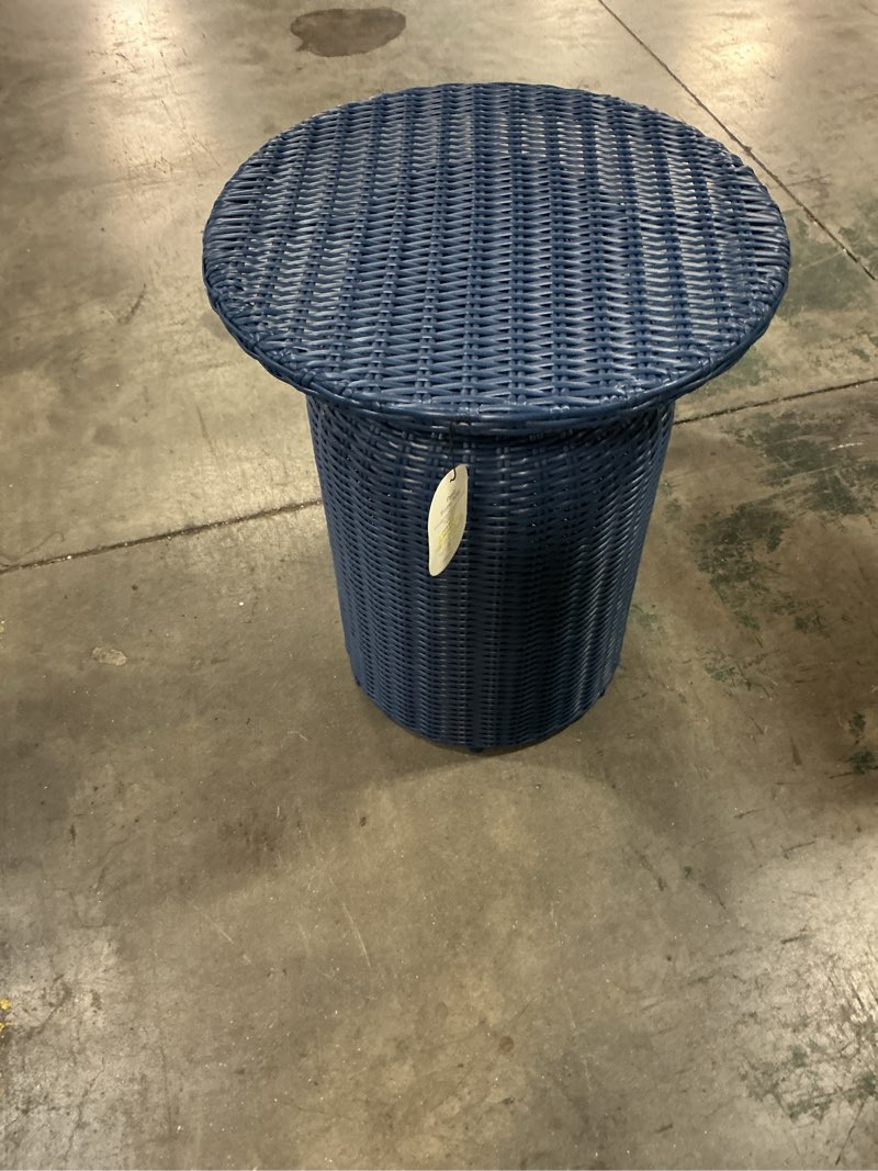 Condition photo showing New/Like New for 21.65" all-weather wicker round monochromatic outdoor patio bistro table navy - threshold™