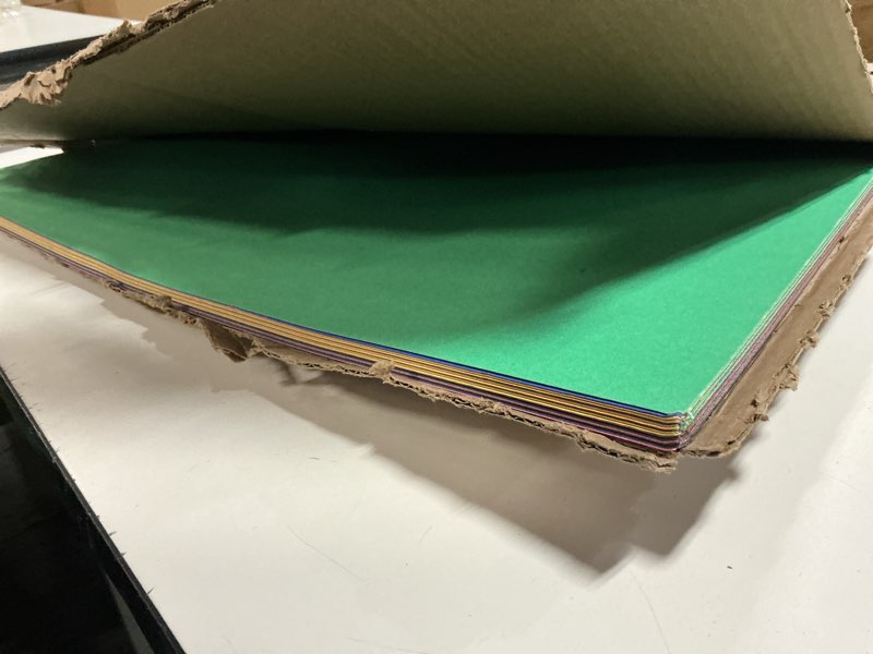 Condition photo showing As Is for School Smart Railroad Poster Board Paper, 22 x 28 Inches, 4-Ply, Assorted Colors, Pack of 25 Assorted, Standard 4-Ply, Pack of 25