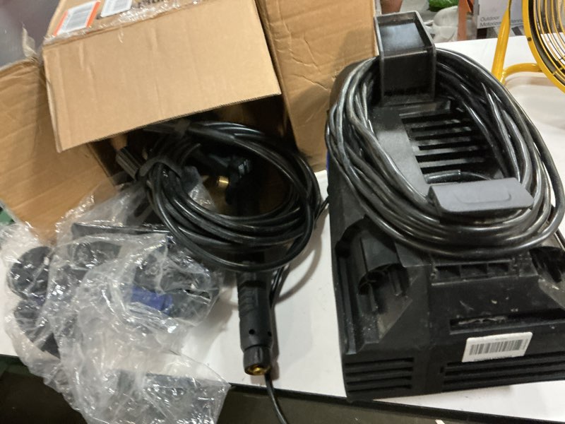 Condition photo showing As Is for westinghouse epx3500 electric pressure washer, 2500 max psi 1.76 max gpm with anti-tipping technology, onboard soap tank, pro-style steel wand, 5-nozzle set, for cars/fences/driveways/home/patios