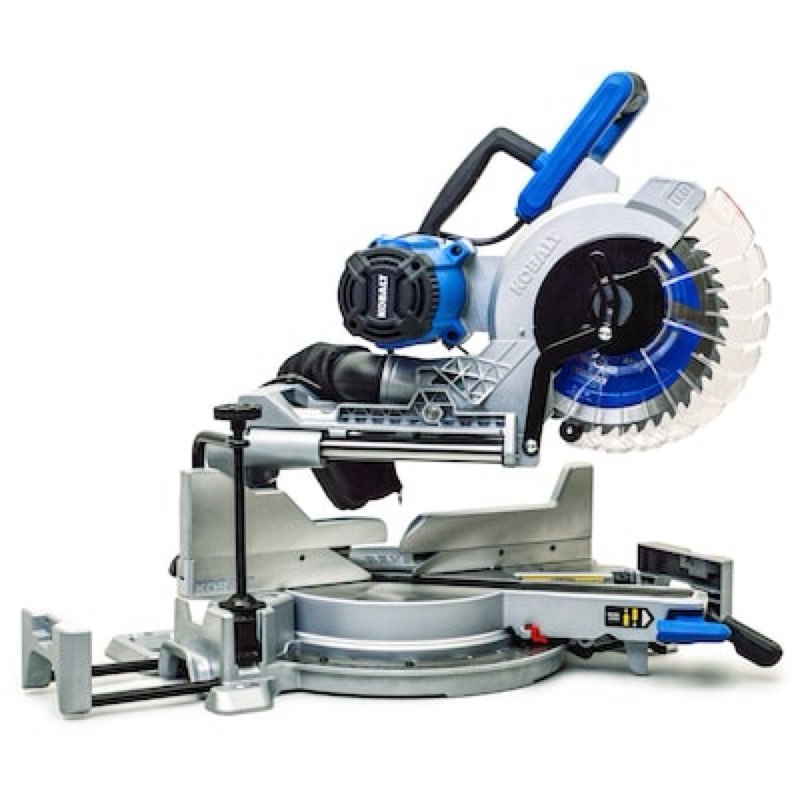 kobalt compact 10-in 15-amp dual bevel sliding compound corded miter saw