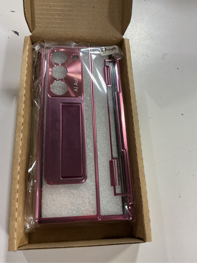Condition photo showing New/Like New for dootoo for samsung galaxy z fold 6 case clear plating hinge protection with screen protector & kickstand full body phone case for z fold 6 (clear-rose gold)