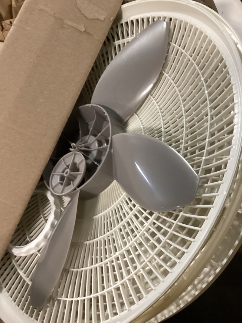 Condition photo showing Good Condition for Lasko Cyclone Pedestal Fan, Adjustable Height, Remote Control, Timer, 3 Speeds, for Bedroom, Kitchen, Office and Living Room, 18", White, 1885, Large