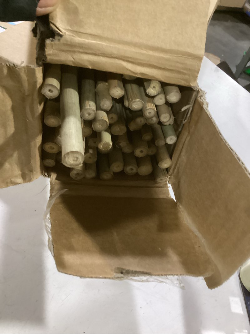 Condition photo showing Good Condition for bamboo stakes for plants, 50 pack bamboo stakes 5 feet(58in, approx 5ft), natural garden stakes for tomatoes and climbing plant support, sturdy bamboo plant stakes 50 58 inch