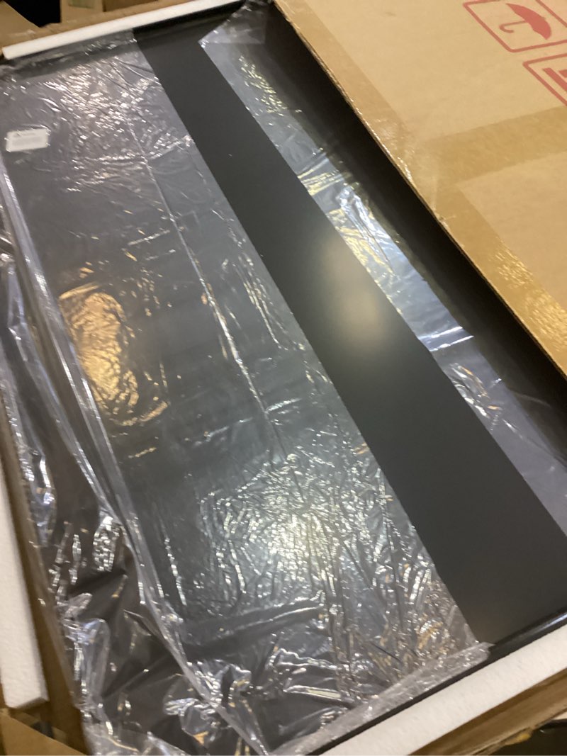 Condition photo showing Good Condition for Delma Bathroom Vanity Mirror, Black Framed Bathroom Mirror for Over Sink, High-Definition Bathroom Mirror, Versatile Bathroom Vanity Mirror, Hangs Horizontally or Vertically(30x30, Black) Rect Black 30"L x 30"W