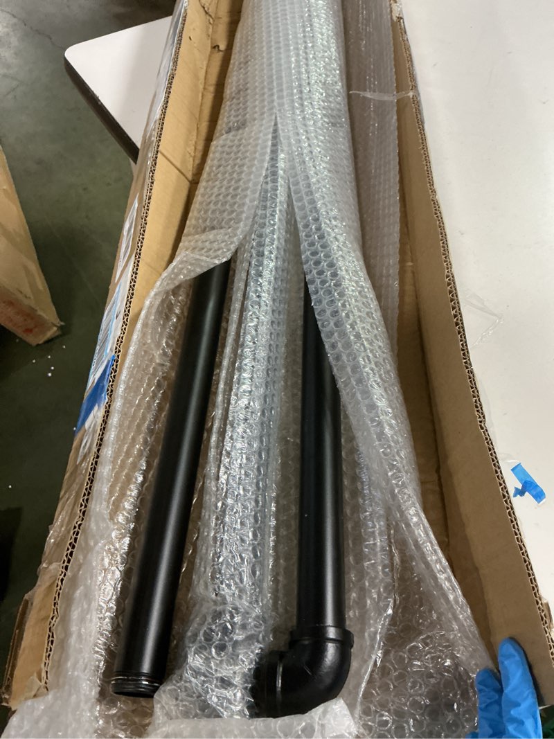 Condition photo showing Good Condition for Stair Handrail for Indoor Stairs - Wall Mount Industrial Iron Pipe - Metal Railing Non-Slip Grab Bar - Stairs Porch Deck Hand Rail Matte Black (12 Feet, Matte Black) 12 Feet Matte Black