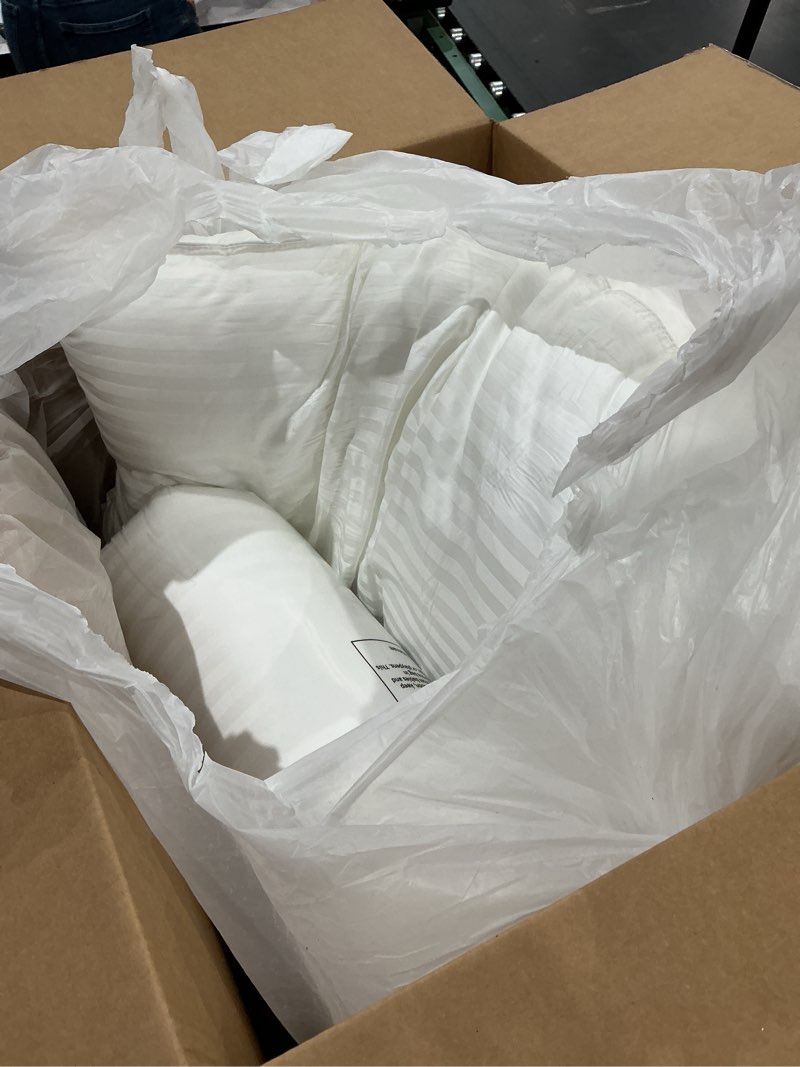 Condition photo showing Good Condition for accuratex pillows king size set of 2, hybrid shredded memory foam pillow[adjustable loft], fluffy down alternative fill removable cotton cover, firm supportive pillow for side back sleepers white king (pack of 2)
