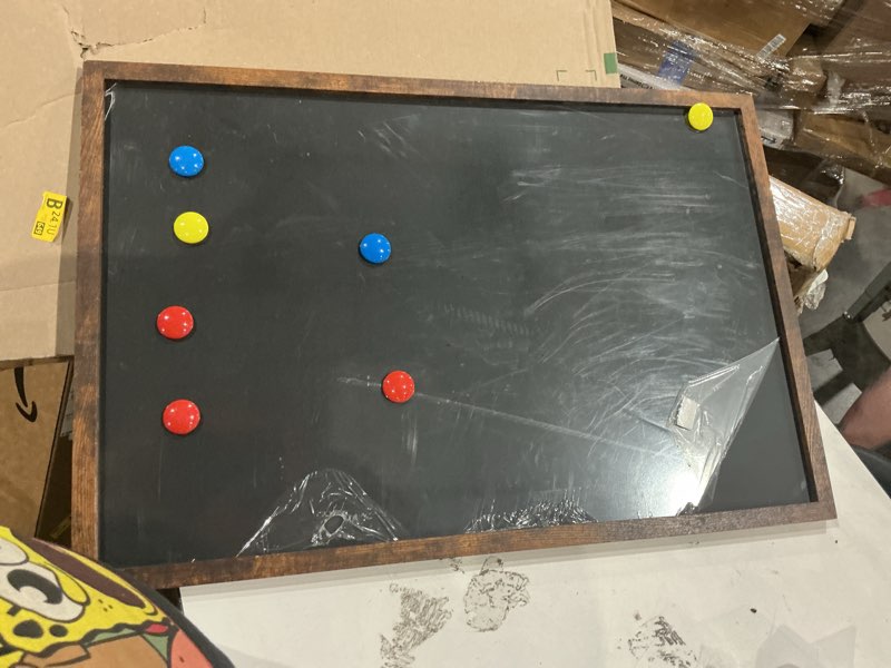 Condition photo showing Good Condition for chalkboard decorative wood framed magnetic hanging chalk board for wall home office