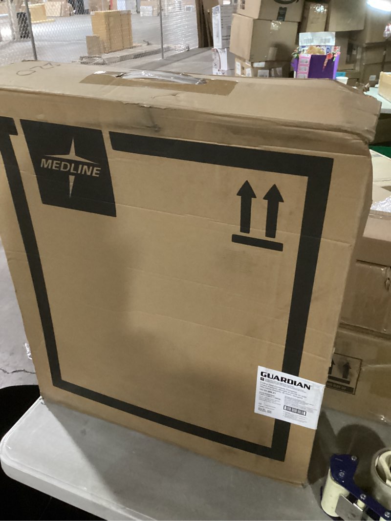 Condition photo showing New/Like New for Medline 3-in-1 Steel Bedside Commode, Elongated Seat, Sturdy Folding Frame, 7.5 QT. Bucket, 350 lb. Weight Capacity, Clip-on Seat, Easy Cleaning, Tool-Free Assembly, Gray