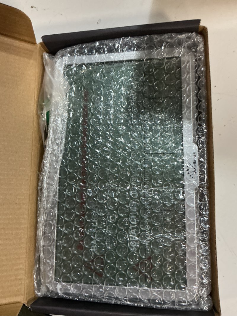 Condition photo showing Good Condition for wallarge atomic wall clock with backlight, digital wall clock battery operated for classroom, bedroom, office, large display with indoor temperature, humidity, date, auto dst, 6 time zones silver