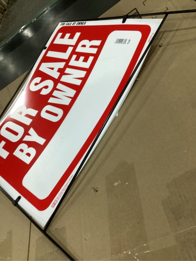 Condition photo showing Good Condition for HY-KO Products RSF-605 FOR SALE BY OWNER SIGN 36 in H x 24.5 in W Red & White