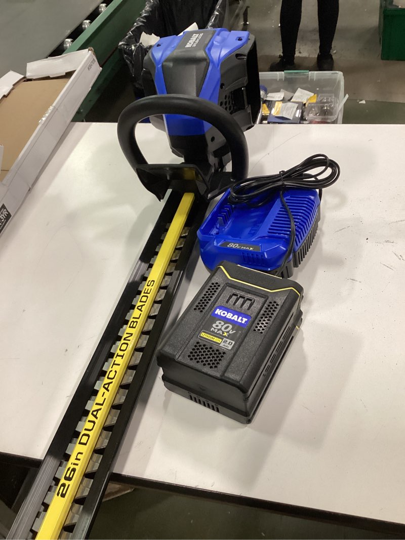 Condition photo showing Good Condition for Kobalt 80v Max brushless cordless 26” hedge trimmer kit