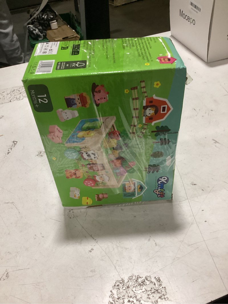 Condition photo showing As Is for toddler montessori wooden farm toys | babies 12-18 months toy with game map for 1 2 3 year old boys 
