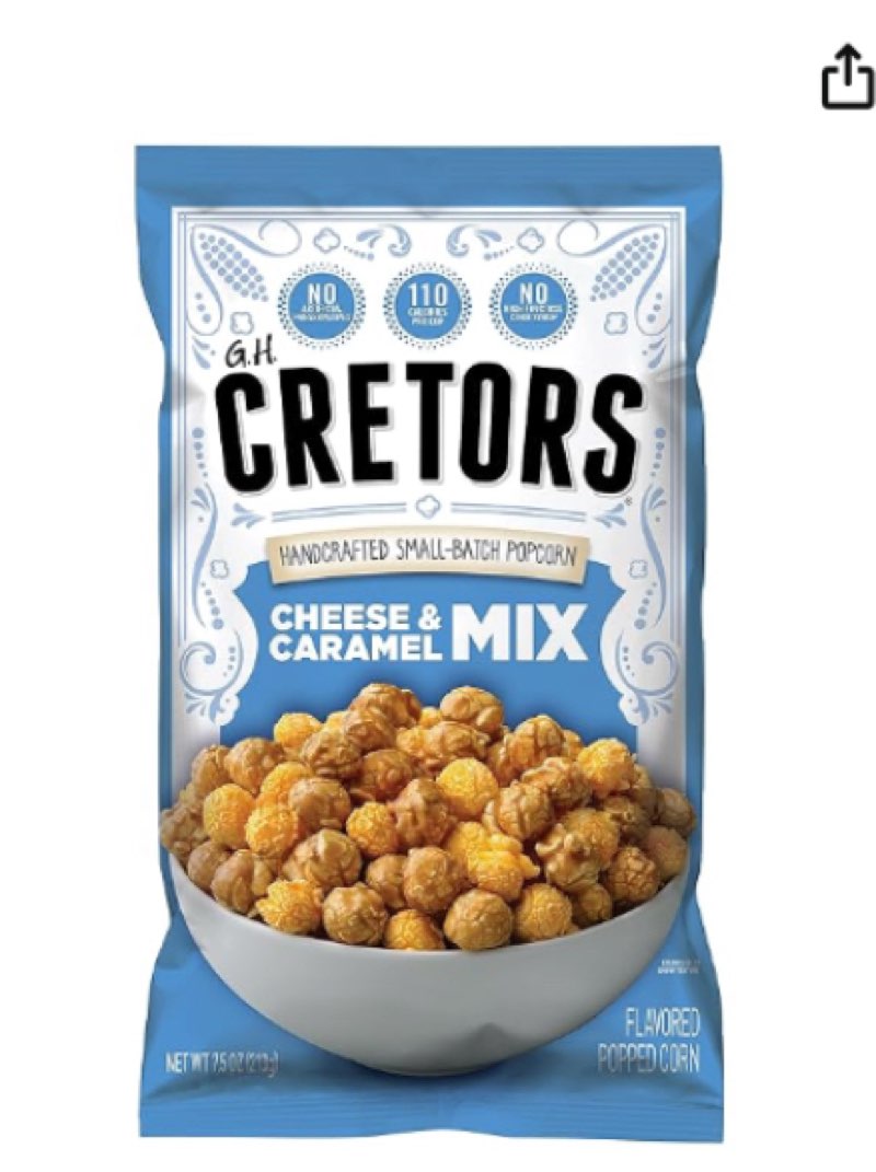 Best by 02/06/26 ) G.H. Cretors Popcorn Cheese & Caramel Mix, 1 Ounce (Pack of 40)