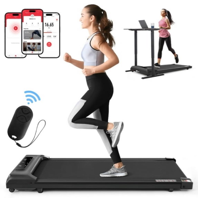 (similar to stock photo) walking pad 300lb, large walking area under desk treadmill with remote & app remote control for home/office jogging running