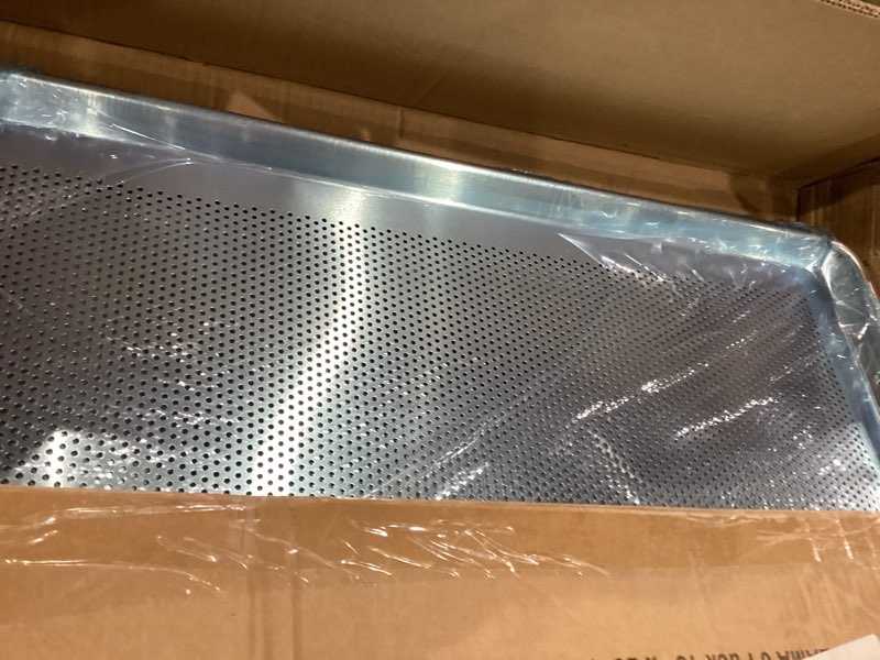 Condition photo showing Good Condition for 6 Pack Full Size 18" x 26" Aluminum Baking Sheet Pan Perforated, Commercial Bakery Equipment Cookie Sheets, NSF Approved Baking Tray 6PACK Perforated Full Size 18"×26"