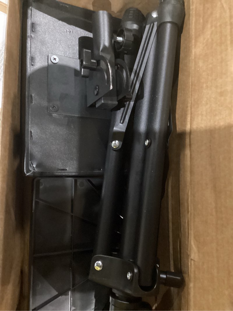 Condition photo showing As Is for Tattoo Armrest Stand Tripod with Tray - ZHOOGE Foldable Tattoo Arm Leg Rest Stand Adjustable Height and Tilt Black Leather Pad Professional Heavy Equipment for Tattoo Studio