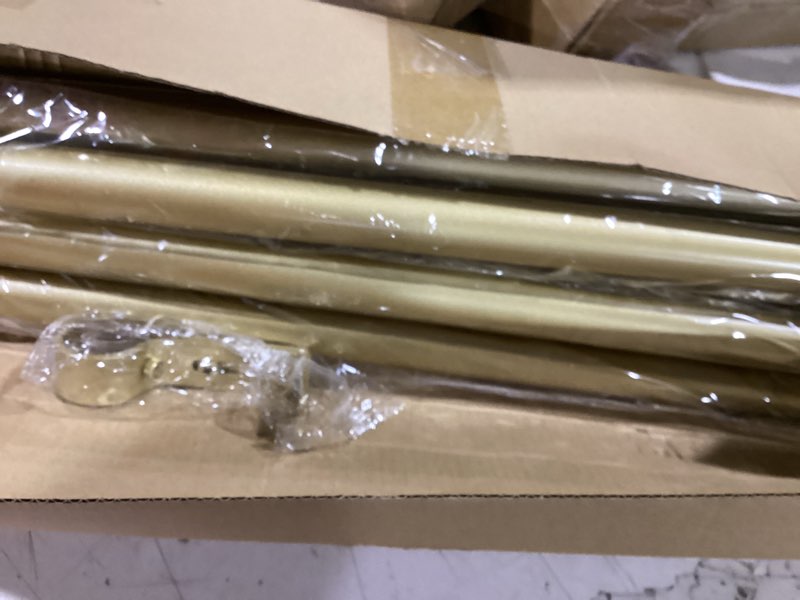 Condition photo showing Good Condition for gold extra long curtain rods 120-inch to 170-inch, 1 inch heavy duty drapery rod for outdoor patio, living room, bedroom, sliding door, modern adjustable curtain pole 10-14ft gold 120 to 170 inch