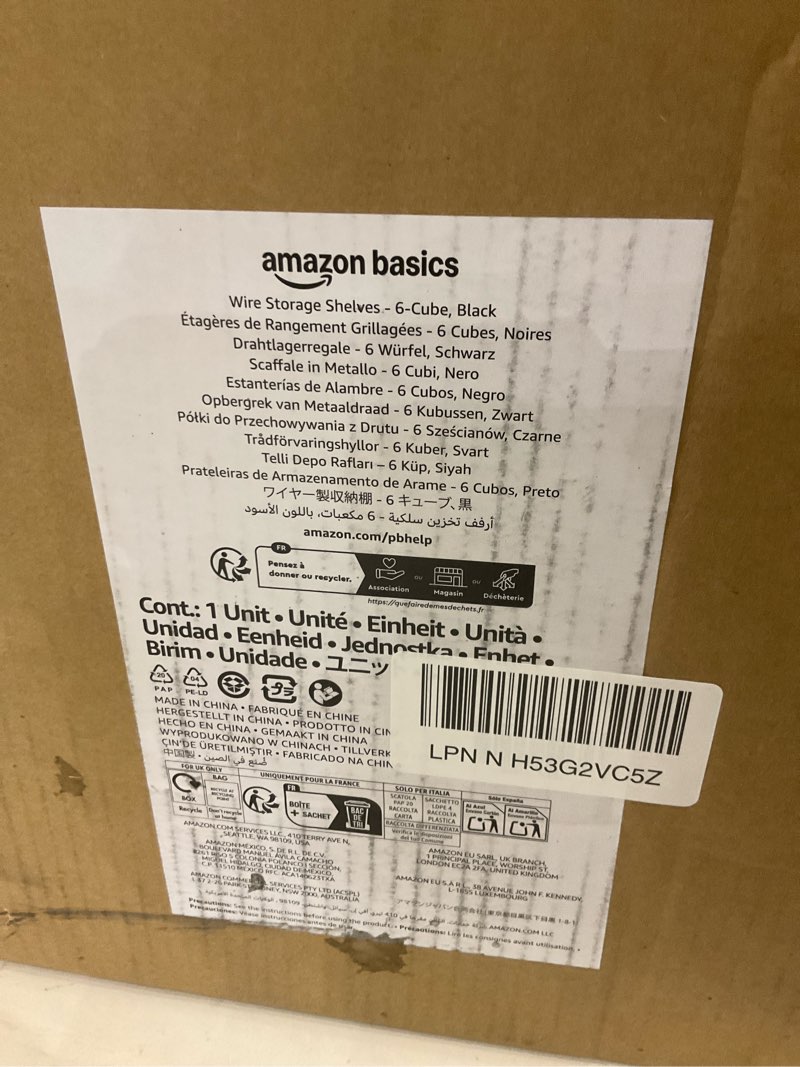 Condition photo showing Good Condition for Amazon basics wire storage shelves-6 cube, black