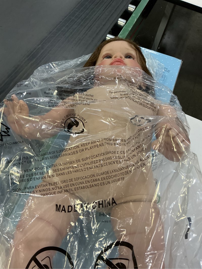 Condition photo showing Good Condition for RXDOLL Big Size Lifelike Realistic Reborn Toddler Dolls 26 Inch Reborn Baby Girl Soft Cloth Body Standing Doll Handmade Weighted Real Life Baby Doll Silicone Babies