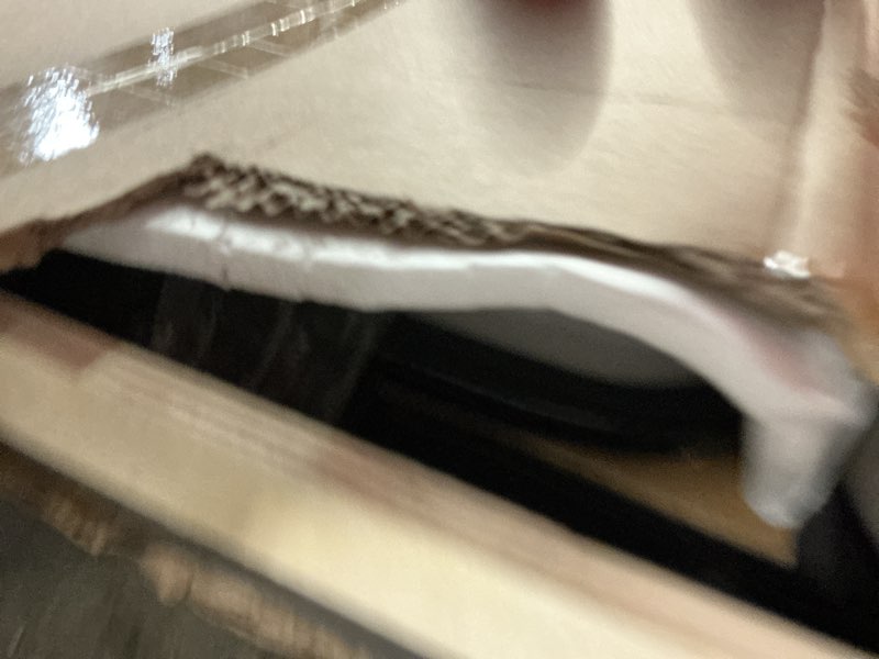 Condition photo showing Good Condition for Full Length Mirror 90" L x 46" Full Body Standing Mirror for Bedroom, Living Room, Gym, Dorm - Shatter-Resistant & Easy Assembly, Arched Style Black 90"L x 46"W Arched Style Black