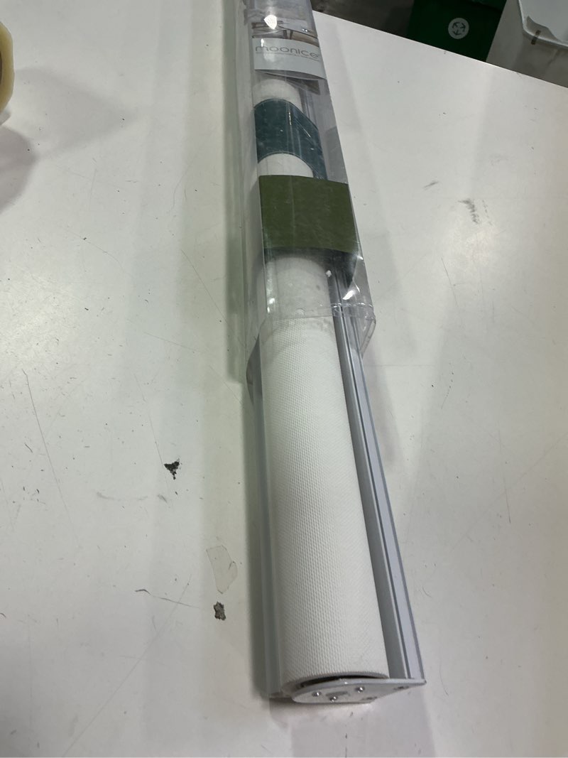 Condition photo showing Good Condition for No Tools No Drill Cordless 100% Blackout Roller Shades Blinds for Windows,Waterproof Fabric Thermal Insulated UV Protection Privacy Window Shades for Home,Office,Bedroom,Door,Light Gray Custom size Light Gray-100% Blackout