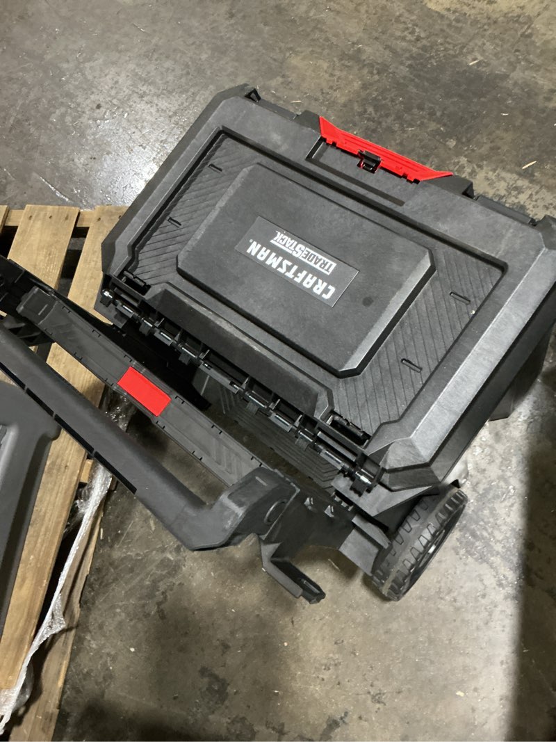 Condition photo showing As Is for craftsman tradestack 22.5-in w x 23.625-in h x 18-in d black structural foam rolling tool box