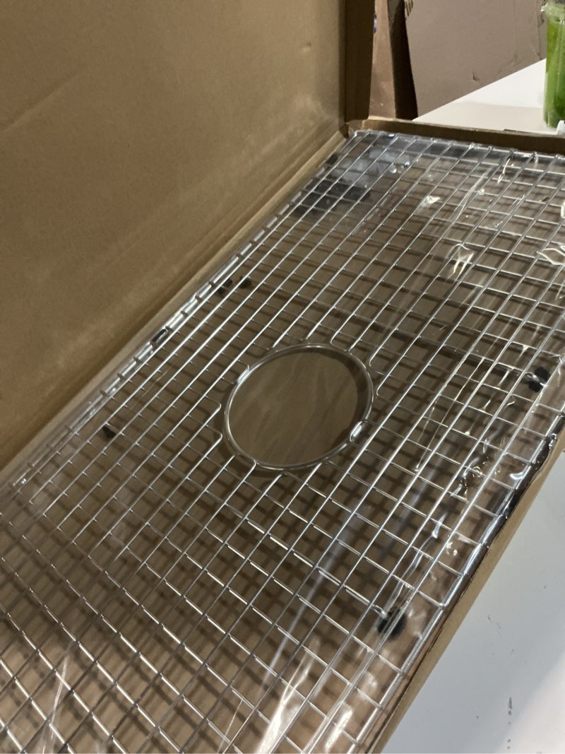 Condition photo showing Good Condition for Serene Valley Sink Bottom Grid 29-1/2" X 15-9/16", Centered Drain with Corner Radius 3/8", Sink Protector NDG3016C