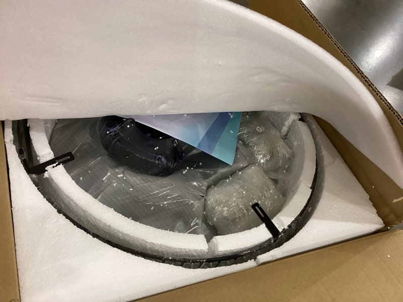 Condition photo showing As Is for YYJLX 6-Light Modern Large Crystal Chandelier Black Metal E26 Semi Flush Mount Round Light Fixture Ceiling Lamp Farmhouse for Dining Living Room Laundry Foyer Kitchen Balcony Bedroom