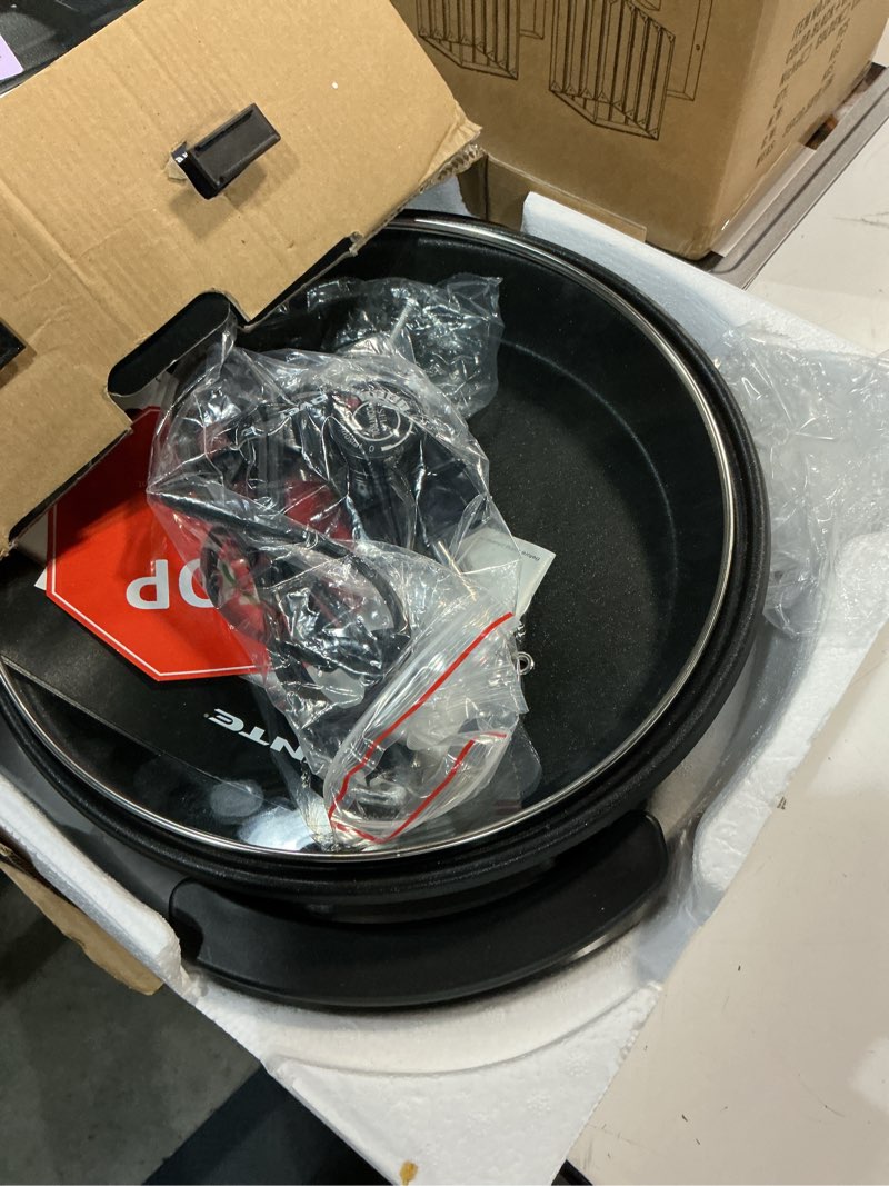 Condition photo showing Good Condition for OVENTE 12 Inch Electric Skillet and Frying Pan with Nonstick Coating, 1400W Power, Adjustable Temperature Control, Tempered Glass Lid with Vent and Cool Touch Handles, Black SK11112B 12 Inch - Black