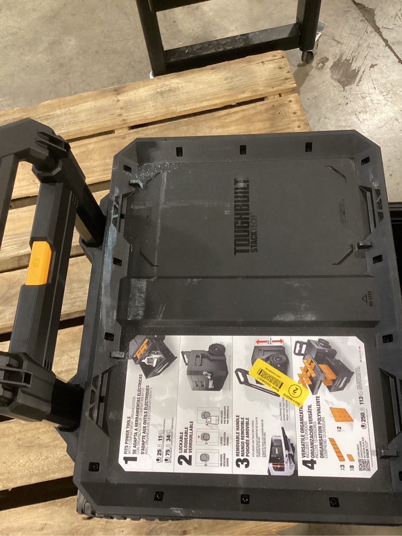 Condition photo showing Good Condition for toughbuilt stacktech 22.83-in w x 26.06-in h x 19.8-in d black plastic/metal rolling tool box