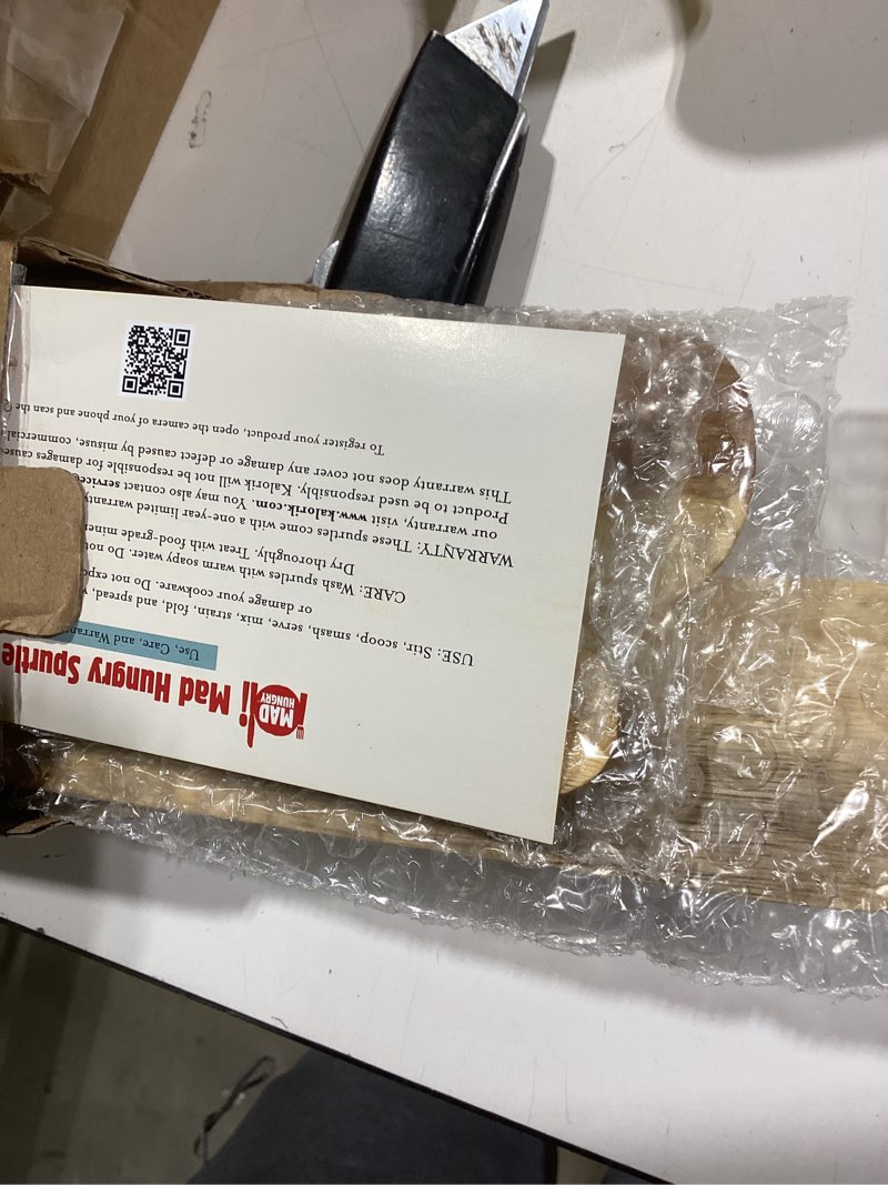 Condition photo showing New/Like New for As Seen on TV Mad Hungry Original 4-Piece Acacia Spurtle Set  Natural