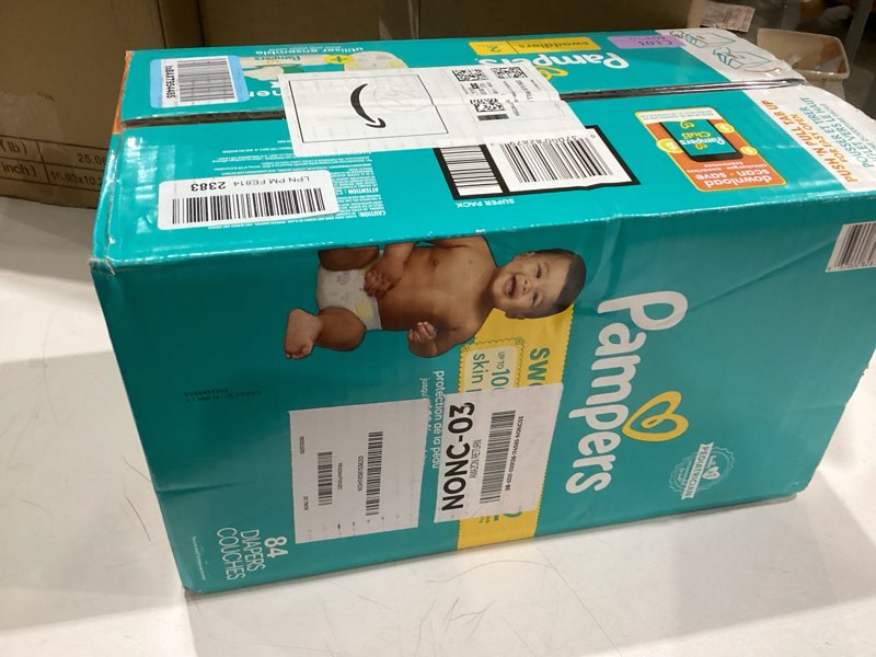 Condition photo showing Good Condition for Pampers Swaddlers Diapers, Size 2 (10-22 lbs), 84 Count, Absorbent, Keeps Baby Dry and Comfortable, Skin Safe Disposable Baby Diaper (Packaging May Vary) Size 2 84