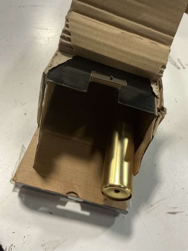 Condition photo showing Good Condition for 1-1/8 inch diameter brushed gold curtain rods with cherub finial, 36-72'' telescoping single curtain rods for window width 24-68 inch, 1 pack gold 36-72''