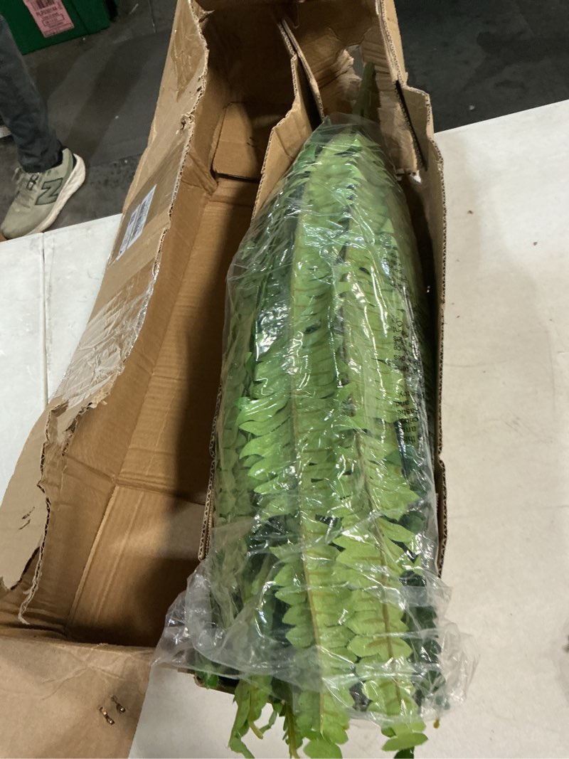 Condition photo showing Good Condition for ( 1 pack) dkaltm single silky artificial boston fern bush, 49inch large artificial ferns for outdoors, large faux ferns artificial plants,suitable for decorating office, living room faux greenery,95branches