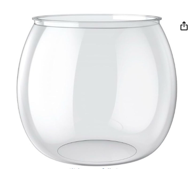 geelin 7 gallon plastic fish tank large bowl shatterproof with crystal clear clarity for terrarium, 