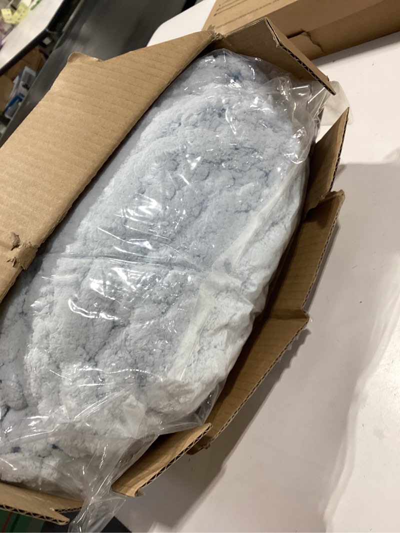 Condition photo showing New/Like New for chunky knit throw blanket 50"x 60", 100% handmade with soft chenille yarn, 4.4lbs thick cable knitted blankets, large rope knot crochet throws for couch sofa bed home decor, baby blue baby blue 50x60 inch