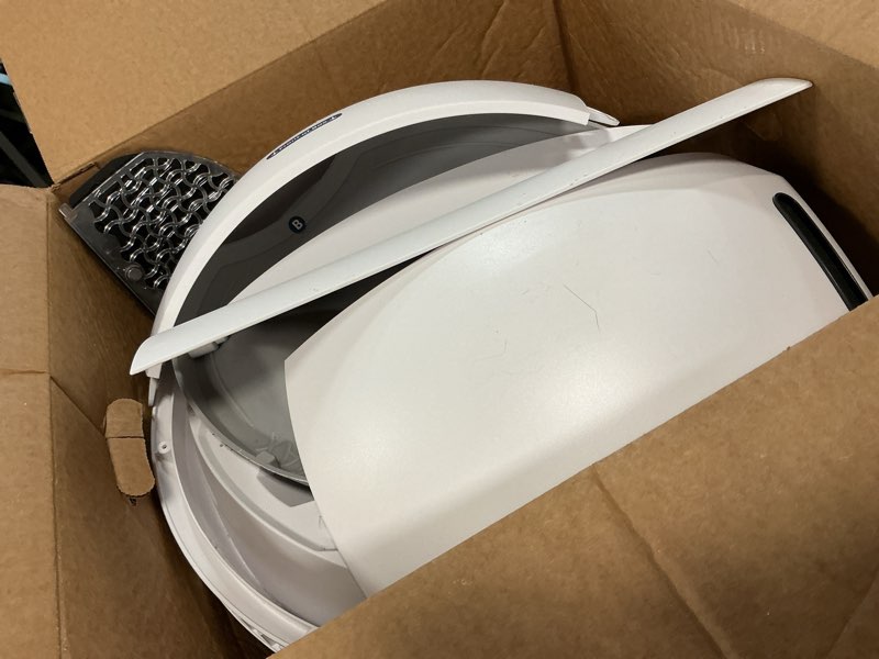 Condition photo showing As Is for petsafe scoopfree smartspin self-cleaning cat litter box - advanced odor control technology, app controlled with health monitoring white smartspin litter box