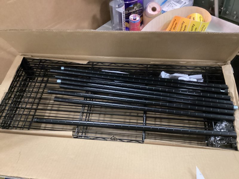 Condition photo showing Good Condition for 14x36x54 inch 4-shelf storage shelves heavy duty shelving unit for kitchen metal shelves garage organizer wire rack shelving storage unit shelf adjustable utility nsf certification commercial 14lx36wx54h black