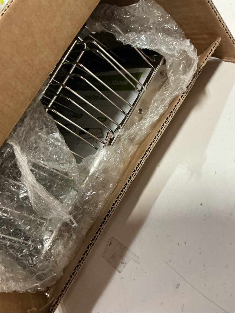 Condition photo showing Good Condition for JASIWAY Dish Drying Rack in Sink, Expandable Stainless Steel Dish Drainer for Kitchen Sink, Dish Strainer Rack, Retractable Over Sink Dish Rack with Utensil Holder, 13.4''~16.9''D x 11.8''W, Silver