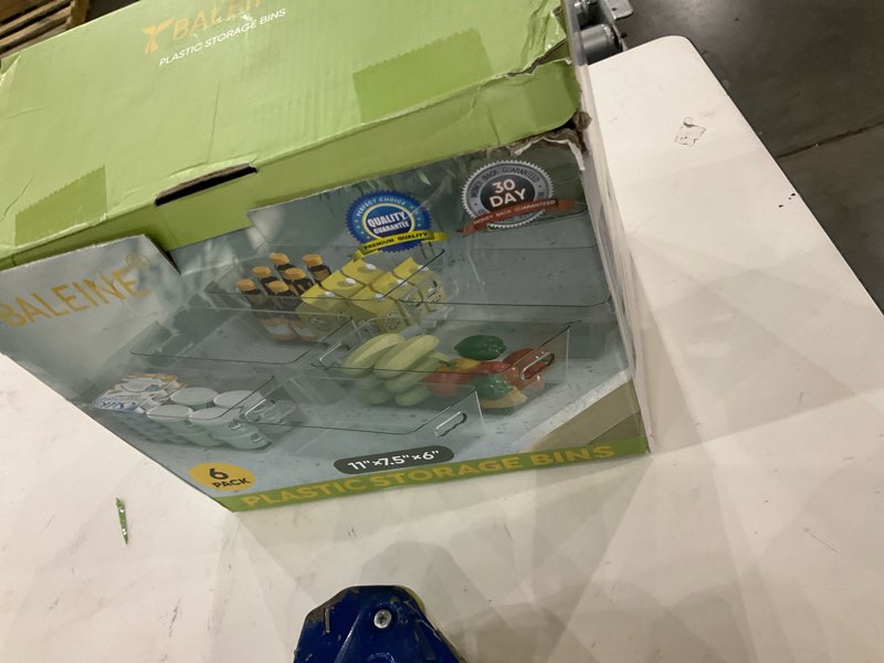 BALEINE Clear Plastic Storage Bins, Pantry Organization, BPA Free Stackable Refrigerator Organizers 