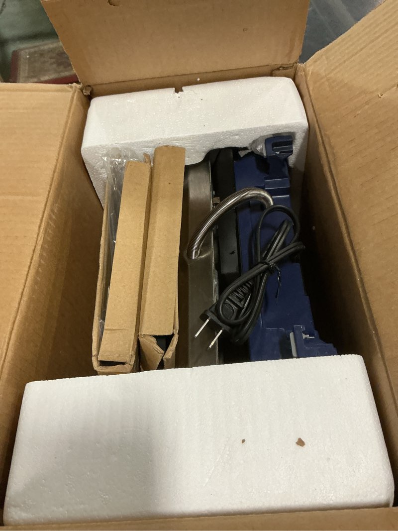 Condition photo showing As Is for Blue Diamond Electric Contact Griddle, Healthy Ceramic Nonstick, PFAS & PFOA-Free, Open Flat Design, Metal Utensil Safe, Drip Tray, Dishwasher Safe Removable Plates, Adjustable Temperature, Blue