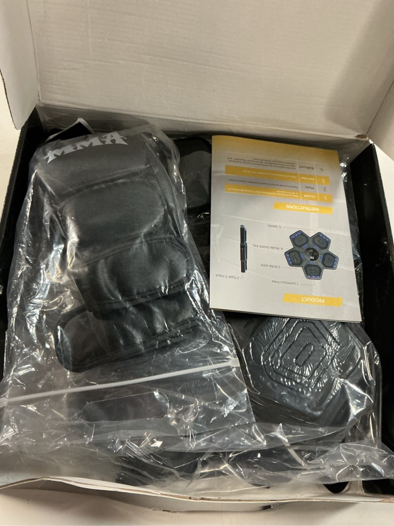 Condition photo showing Good Condition for lolbox 2025 music boxing machine for adults and kids, smart bluetooth boxing training equipment with gloves wall mounted, workout punching machine for home,office and gym jet black