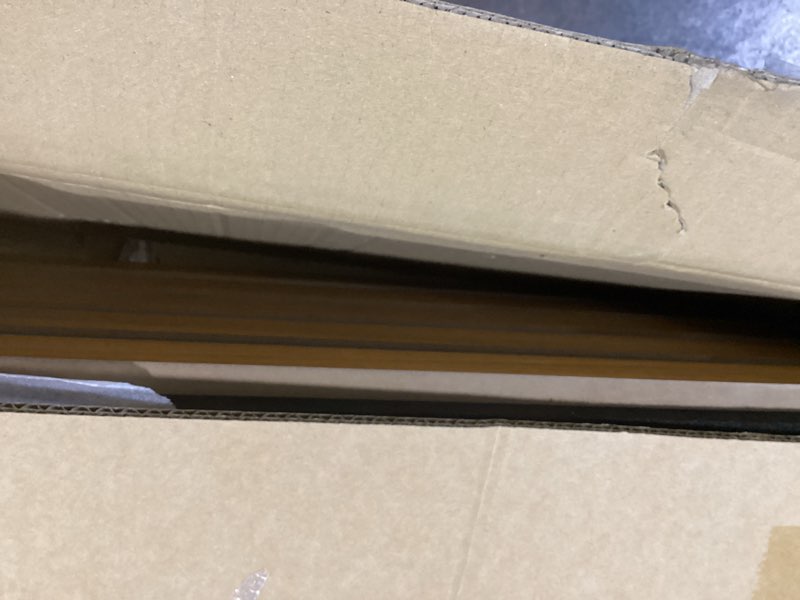 Condition photo showing As Is for Art3d 4-Pack 94.5 x 7.9 inch Acoustic Wood Slat Wall Panels for Interior Decor, 3D Fluted Sound Absorbing Wood Paneling for Accent Wall Ceiling Kitchen Living Room Bedroom Office, Warm Teak 4Pcs - 94.5 * 7.9 inch Warm Teak 4