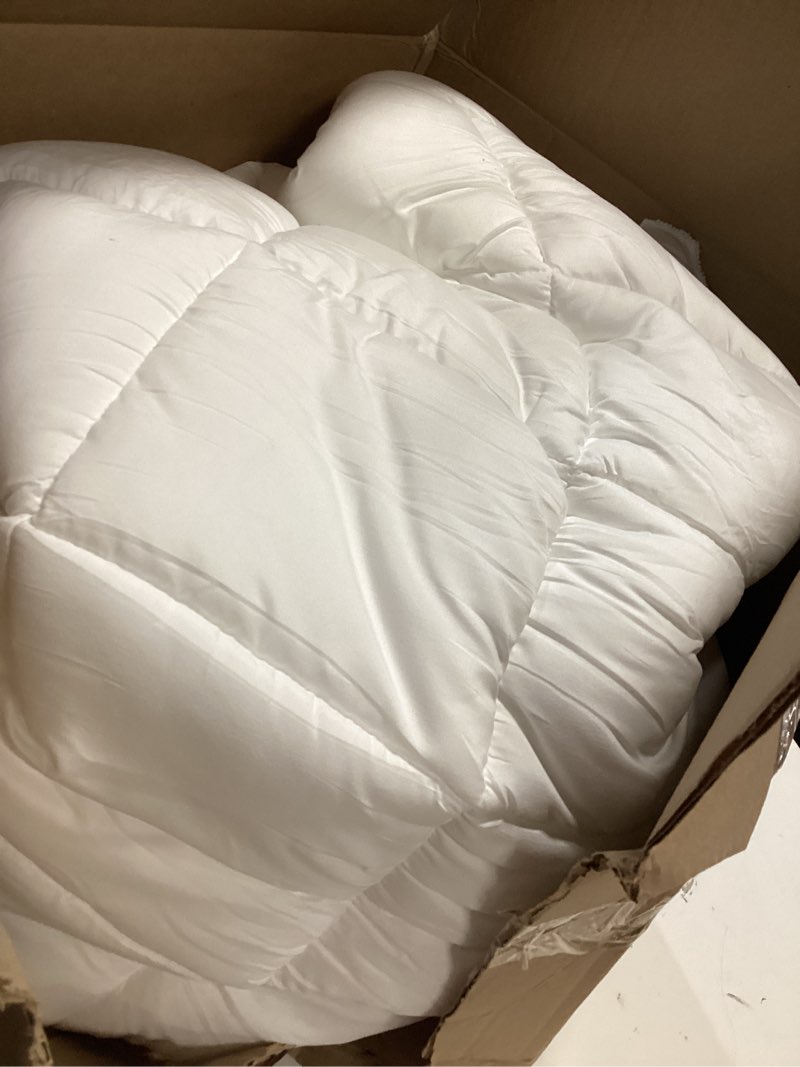 Condition photo showing Good Condition for cloud-like queen mattress topper - 100% cotton top mattress pad for back pain relief - breathable & naturally cooling for hot sleepers, white white queen