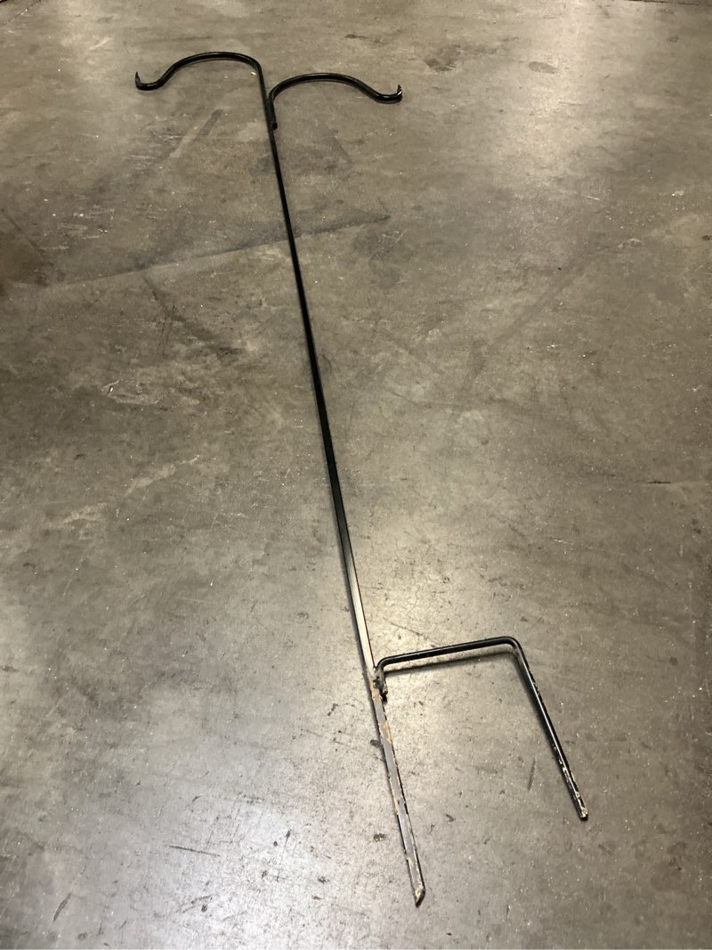 Condition photo showing As Is for style selections 84-in black powder coated metal double shepherd's hook