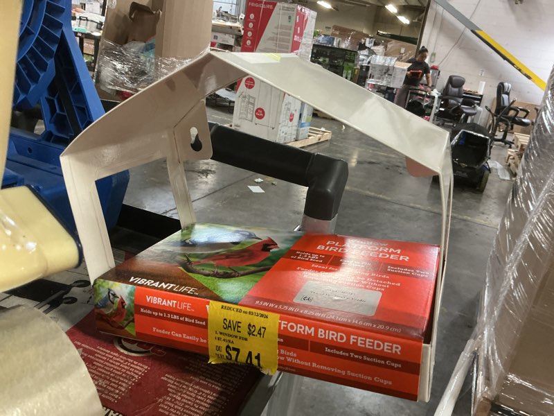 Condition photo showing As Is for vibrant life window bird feeder, 1.35 lb capacity - white