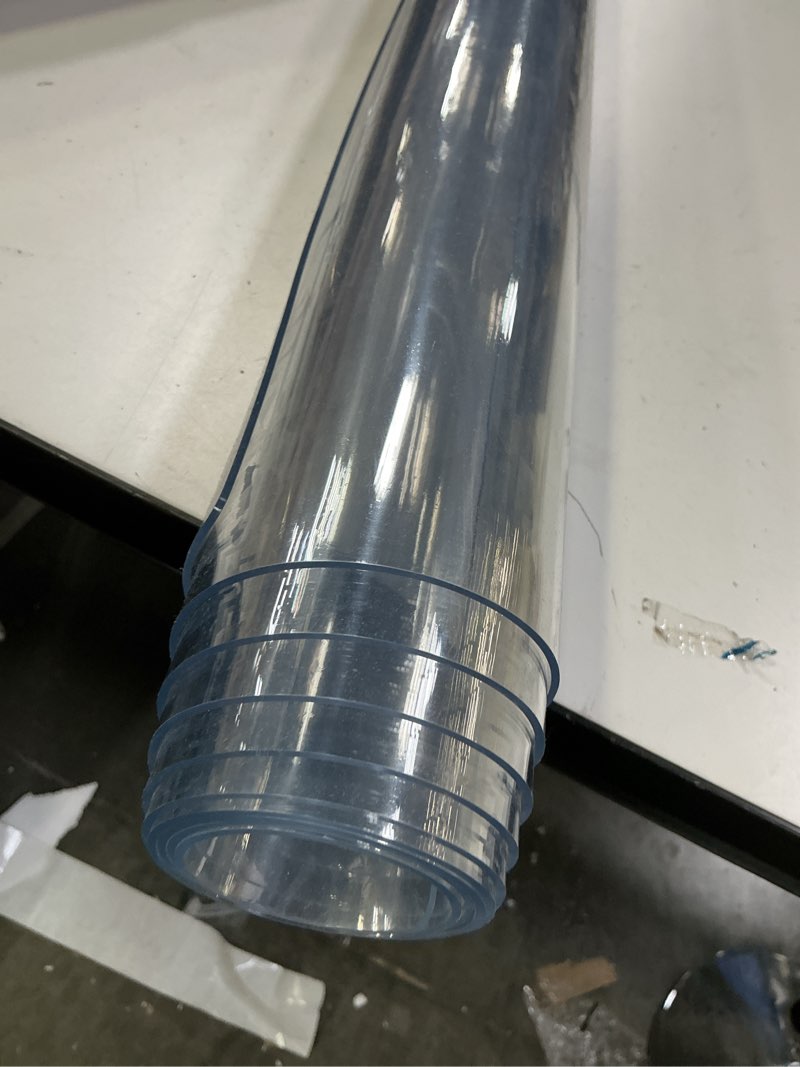 Condition photo showing Good Condition for Royhom Clear Table Cover Protector 36 x 75 Inch, 2mm Thick Clear Plastic Table Cover Protector, PVC Desk Mat, Easy to Clean, Waterproof Tablecloth for Kitchen, Dinning Room 36" x 75" (Rectangular) Clear 2mm