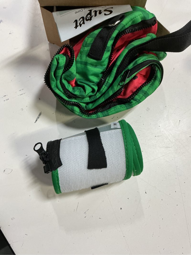 Condition photo showing Good Condition for (size:m)supet raised inflatable dog cone collar to stop licking, soft dog cone alternative after surgery, pet neck donut collar for small medium large dogs watermelon m(neck 9\"-12.5\")