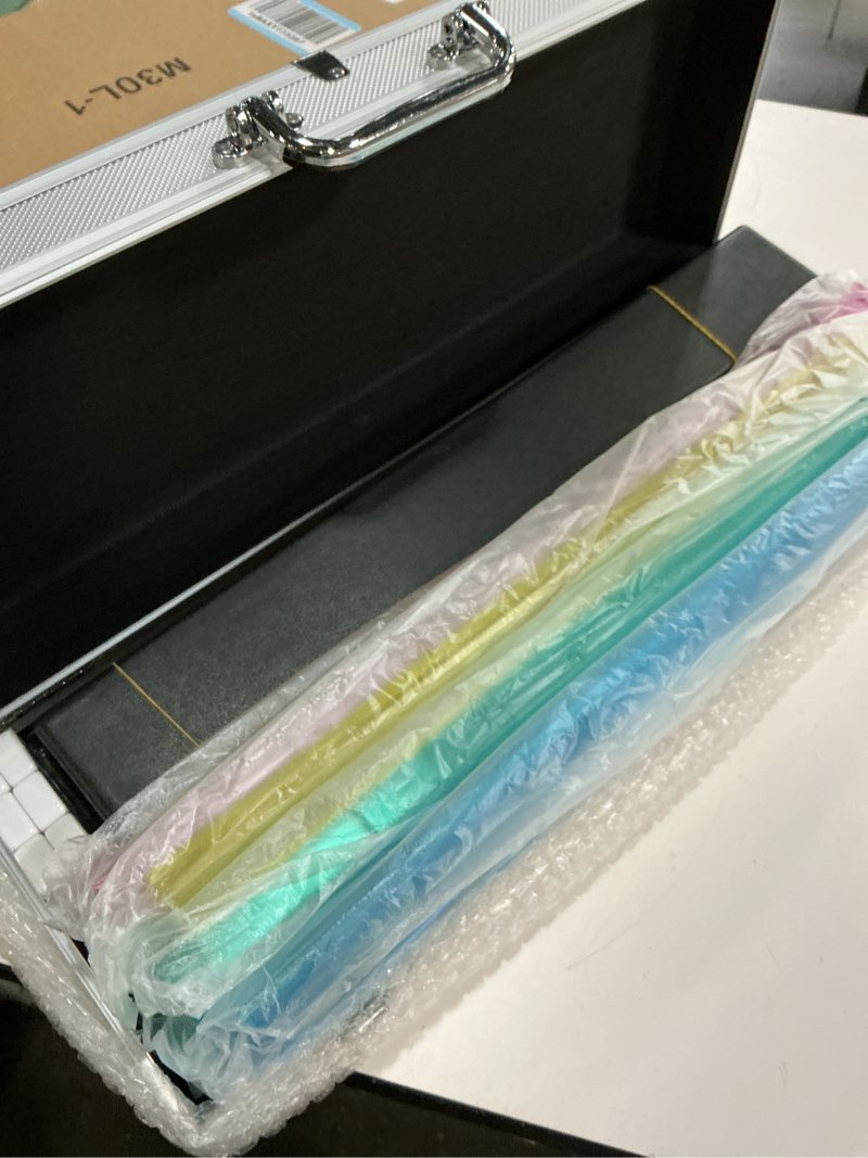 Condition photo showing Good Condition for Complete American Mahjong Game Set, 166 Tiles, 4 All in One Pusher Racks Chips, Wind Indicator Aluminum Case